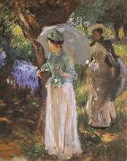 John Singer Sargent Two Girl with Parasols at Fladbury Spain oil painting artist